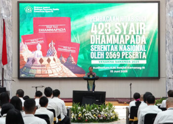 Rekor Baru! Ribuan Umat Buddha Serentak Baca Dhammapada di 34 Provinsi
