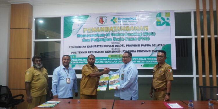Boven Digoel dan Poltekkes Jayapura Teken Kerja Sama Tingkatkan SDM Kesehatan Perbatasan