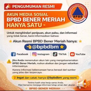 Waspada Penipuan, BPBD Bener Meriah Tegaskan Akun Resmi Media Sosial Hanya @bpbdbm